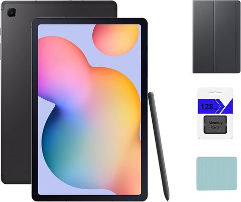 حزمة تابلت Samsung Galaxy Tab S6 Lite مقاس 10.4 بوصة (2000 × 1200) واي فاي، وذاكرة وصول عشوائي سعتها 4 جيجابايت، وتخزين 64 جيجابايت + بطاقة ذاكرة 128 جيجابايت، وبلوتوث، ونظام تشغيل Android 10، وقلم S، وغطاء كمبيوتر لوحي in Kuwait