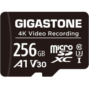 بطاقة GIGASTONE 256GB Micro SD A1 V30 حزمة واحدة، فيديو عالي الدقة بالكامل، كاميرا مراقبة أمنية بدون طيار، 100 ميجابايت/ثانية Micro SDHC فئة 10 in Kuwait