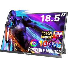 Large Portable Monitor 18.5", 1080P FHD 100Hz 120% sRGB USB-C IPS Screen External Display for Laptop Mac Gaming Office PC, Travel Monitor with Kickstand & Speakers, VESA Mountable - LCD Panels in Kuwait