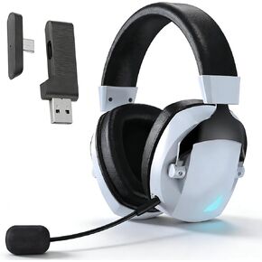Wireless Gaming Headset, 2.4GHz Bluetooth 5.4 Headphones with Noise Canceling RGB Light 7.1 Surround Sound 50mm Driver, PC Laptop Tablet Mobile Phone (Black) in Saudi Arabia