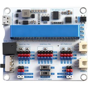 mShield for Micro:bit Sensor Expansion Board, Dual Motor Driver, IR Receiver, 4 Servo Ports, PWM Output, 5V/3.3V Power, Compatible with Bulding Blocks for STEM Projects in Saudi Arabia