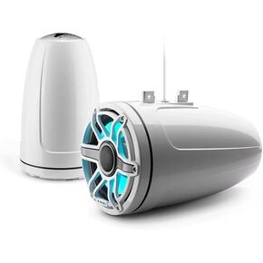 JL Audio M6 Series 8.8 نظام محوري برجي مغلق مع شبكة رياضية بيضاء لامعة وإضاءة LED عاكسة - M6-880ETXv3-Gw-S-GwGw-i in Kuwait
