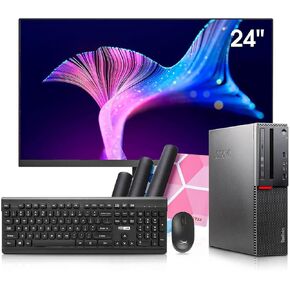 Lenovo Desktop Computer PC Monitor Bundle, Intel Core i5 6500 3.2GHz, 16GB DDR4 RAM, 256GB SSD + 2TB HDD, Built-in WiFi BT,DVD-RW,Wireless Keyboard Mouse,Windows 10 Pro (Renewed) in Kuwait