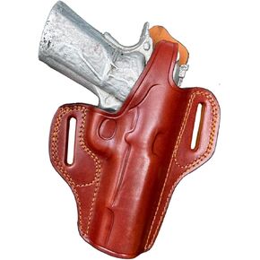 EDS Leather Gun Holster for Browning Hi Power & Similar Guns Cocked Ready Owb Thumbreak Brown Right Hand in Saudi Arabia