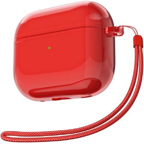 Svanove for Airpods 4 Case Clear with Lanyard Strap, Cute Transparent Hard Shell Plastic Case for Airpods 4th Generation Cover, Girly Y2K TPU Shockproof Protective Cases for Women Men, Neon Orange in Kuwait