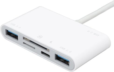 قارئ بطاقات ذاكرة 6 في 1، محول USB C متعدد المنافذ لبطاقة SD TF، محول من النوع C إلى USB3.0 USB2.0، التوصيل والتشغيل للهواتف المحمولة والكمبيوتر المحمول وأجهزة الكمبيوتر in Kuwait