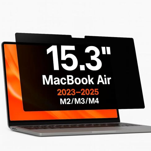 Magnetic Privacy Screen for MacBook Air 15.3 Inch 2023–2025 (M2/M3/M4) | Anti Spy Laptop Screen Protector, Blue Light Filter, HD Clarity, Reusable Magnetic Filter in Saudi Arabia