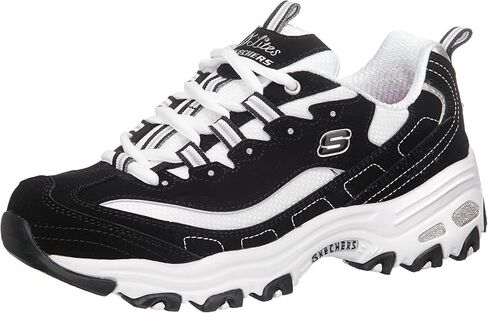 Skechers Sport Women's D'Lites Memory Foam Lace-up Sneaker,Biggest Fan Navy/White,6 M US in Saudi Arabia