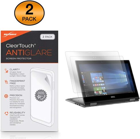 واقي شاشة BoxWave متوافق مع Dell Inspiron 13 5000 (5379) - ClearTouch مضاد للتوهج (عبوتان)، غلاف غشاء غير لامع مضاد لبصمات الأصابع in Kuwait