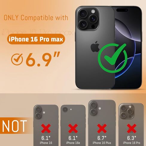 DJBull 2-in-1 Detachable Wallet Case for iPhone 16 Pro Max 6.9" RFID Blocking Flip Folio with Card Holder | PU Leather Shockproof Protective Cover Women Men for Apple 16 Pro Max Phone Case Light Brown in Saudi Arabia
