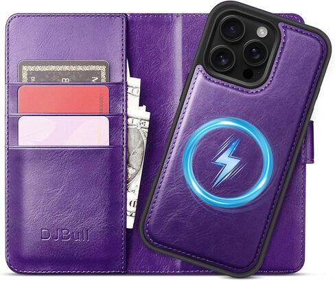 DJBull 2-in-1 Detachable Wallet Case for iPhone 16 Pro Max 6.9" RFID Blocking Flip Folio with Card Holder | PU Leather Shockproof Protective Cover Women Men for Apple 16 Pro Max Phone Case Light Brown in Saudi Arabia