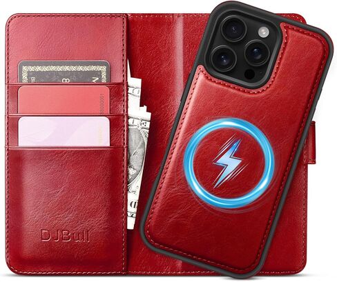 DJBull 2-in-1 Detachable Wallet Case for iPhone 16 Pro Max 6.9" RFID Blocking Flip Folio with Card Holder | PU Leather Shockproof Protective Cover Women Men for Apple 16 Pro Max Phone Case Light Brown in Saudi Arabia