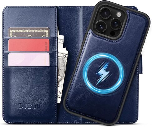 DJBull 2-in-1 Detachable Wallet Case for iPhone 16 Pro Max 6.9" RFID Blocking Flip Folio with Card Holder | PU Leather Shockproof Protective Cover Women Men for Apple 16 Pro Max Phone Case Light Brown in Saudi Arabia