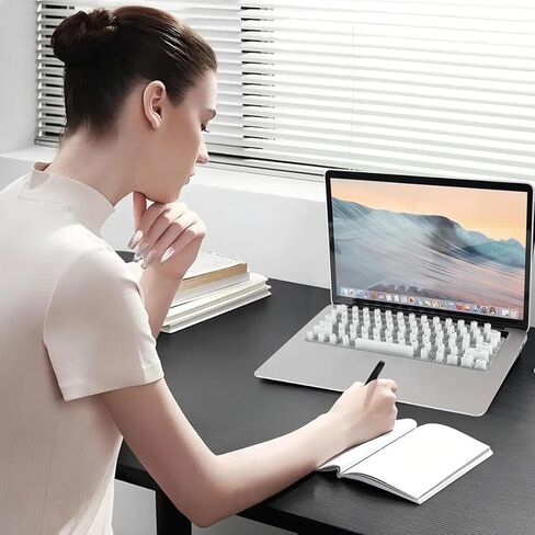 غطاء لوحة المفاتيح للأظافر الطويلة، متوافق تمامًا مع 2021-2024 MacBook Pro 14/16، MacBook Air 13/15. تغليف صندوق هدايا، غطاء لوحة مفاتيح من السيليكون المرتفع - مثالي للاستخدام في المكتب والدراسة (أبيض) in Saudi Arabia
