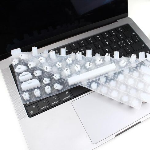 غطاء لوحة المفاتيح للأظافر الطويلة، متوافق تمامًا مع 2021-2024 MacBook Pro 14/16، MacBook Air 13/15. تغليف صندوق هدايا، غطاء لوحة مفاتيح من السيليكون المرتفع - مثالي للاستخدام في المكتب والدراسة (أبيض) in Saudi Arabia