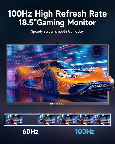 Large Portable Monitor 18.5", 1080P FHD 100Hz 120% sRGB USB-C IPS Screen External Display for Laptop Mac Gaming Office PC, Travel Monitor with Kickstand & Speakers, VESA Mountable - LCD Panels in Kuwait