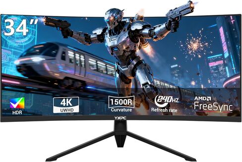 34 inch Curved Gaming Ultrawide Monitor 240hz 3440x1440,1ms(MPRT), 21:9,4000:1,1500R ,HDR, 300nits, sRGB 99%,Blue Light Filter, HDMI 2.0×2,DP 1.4×2，Lifting base, supports wall mounting（100*100mm） in Saudi Arabia