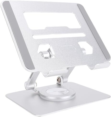 EBTOOLS Tablet Stand, 360° Rotating Base, Dual Rod Adjustable Aluminum Desktop Holder, Adjustable and Foldable, for 5.8 to 12.9 Inch Tablets, Electronic Book Reader, Smartphone (Black) in Kuwait