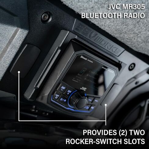 SSV Works Plug-and-Play 4-Speaker Overhead Sound Bar with MR305 Bluetooth Radio - for CanAm Defender | 2018-2026 HD10 & 2026-UP HD11 250-WP-DF4A in Kuwait