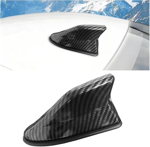 Car Shark Fin Antenna Cover, Vehicle Top Roof Aerials AM FM Radio Signal Base with Adhesive Tape, Automotive Shark Antenna Replacement Accessories, Universal for Truck Motorcycle RV (Black) in Kuwait