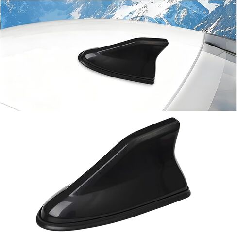 Car Shark Fin Antenna Cover, Vehicle Top Roof Aerials AM FM Radio Signal Base with Adhesive Tape, Automotive Shark Antenna Replacement Accessories, Universal for Truck Motorcycle RV (Black) in Kuwait