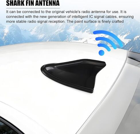 Car Shark Fin Antenna Cover, Vehicle Top Roof Aerials AM FM Radio Signal Base with Adhesive Tape, Automotive Shark Antenna Replacement Accessories, Universal for Truck Motorcycle RV (Black) in Kuwait