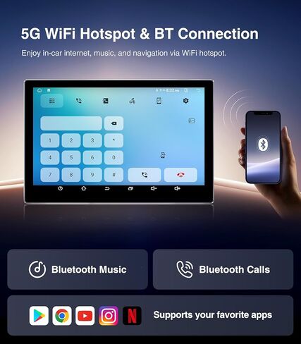 11.5 بوصة (4G+64G) ستيريو راديو السيارة أندرويد لسيارة دودج رام 1500 2500 3500 2009-2012 مع Carplay Android Auto GPS Navigation 5G WiFi Bluetooth Head Unit استبدال in Kuwait