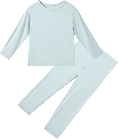 Toddlers Pajama Set Little Girls Boys Pajamas Soft Bamboo Viscose Long Sleeve Top with Pants Sleepwear 2-7Y in Saudi Arabia