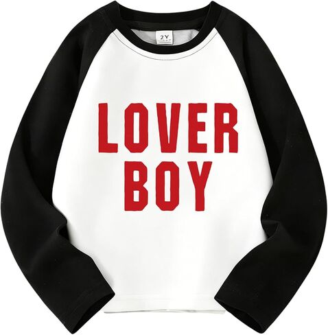 تي شيرت للأطفال الصغار لعيد الحب للأطفال على شكل شاحنة وحشية Excavator Love Heart وأكمام طويلة من عمر 2-5 سنوات in Kuwait