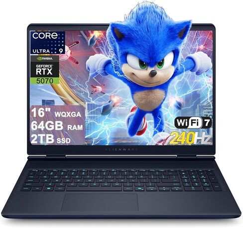 كمبيوتر محمول Dell Alienware 16X Aurora Gaming AI مقاس 16 بوصة WQXGA 240 هرتز (100% DCI-P3) Intel 24-core Ultra 9 275HX 32 جيجابايت ذاكرة الوصول العشوائي 2 تيرابايت SSD GeForce RTX 5070 (ما يصل إلى 798 قمم) Thunderbolt Wi-Fi7 Win11 w/Copilot AI in Kuwait