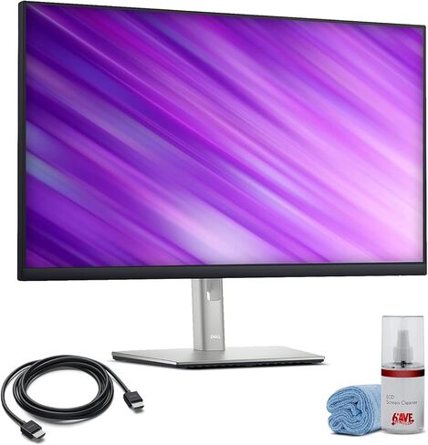 حزمة شاشة P2722H من Dell مقاس 27 بوصة بدقة Full HD IPS وحامل قابل للتعديل وحامل HDMI DisplayPort USB Hub وشاشة كمبيوتر مكتبية للأعمال + كابل HDMI + مجموعة تنظيف in Kuwait