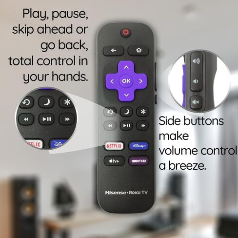 Ceybo Replacement Remote Control for Roku Smart TV with Volume Control and Netflix, Disney+, Apple TV, and HBO Shortcut in Saudi Arabia