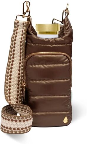 WanderFull® Original HydroBag®, Fits Up to 32 oz Water Bottle Holder with Strap, Hands-Free Crossbody, Water Bottle Carrier Bag with Phone Pocket - Ivory Lacquer w/Patterned Strap in Saudi Arabia