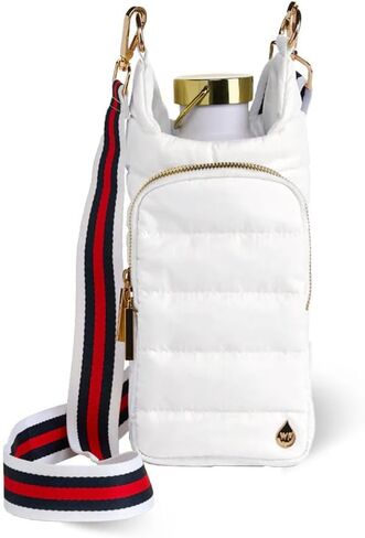 WanderFull® Original HydroBag®, Fits Up to 32 oz Water Bottle Holder with Strap, Hands-Free Crossbody, Water Bottle Carrier Bag with Phone Pocket - Ivory Lacquer w/Patterned Strap in Saudi Arabia