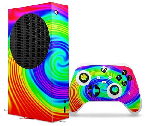 ملصق من الفينيل من WraptorSkinz متوافق مع وحدة التحكم ووحدة التحكم XBOX Series S Rainbow Swirl (وحدة التحكم في الألعاب غير متضمنة) in Saudi Arabia
