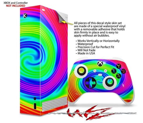 ملصق من الفينيل من WraptorSkinz متوافق مع وحدة التحكم ووحدة التحكم XBOX Series S Rainbow Swirl (وحدة التحكم في الألعاب غير متضمنة) in Saudi Arabia