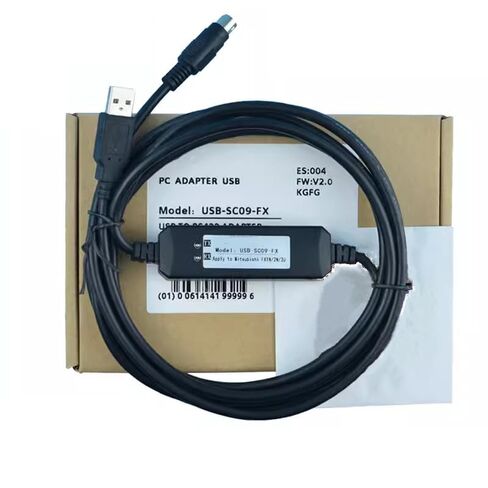 USB-SC09-FX لكابل تنزيل بيانات اتصالات USB، كابل برمجة PLC، كابل تحميل اقتصادي عادي، أسود 3 أمتار in Saudi Arabia