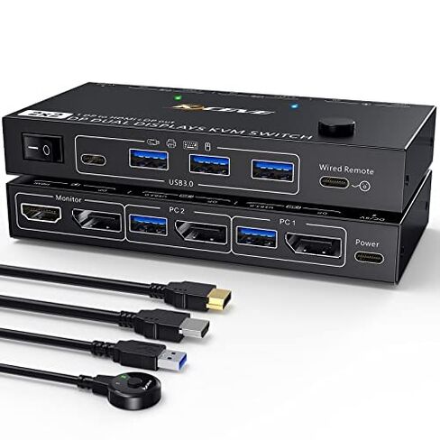 MST شاشة مزدوجة 2 شاشات 2 جهاز كمبيوتر مفتاح KVM in Kuwait