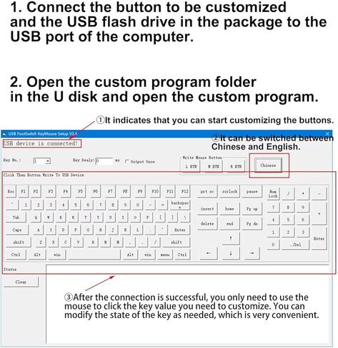 لوحة مفاتيح USB ماكرو قابلة للبرمجة - مفتاح إدخال، لوحة مفاتيح ألعاب بيد واحدة مع أزرار رئيسية لقرار السياسة، ومفاتيح مجمعة مخصصة ووظيفة التحكم في تبديل ألعاب الكمبيوتر in Kuwait