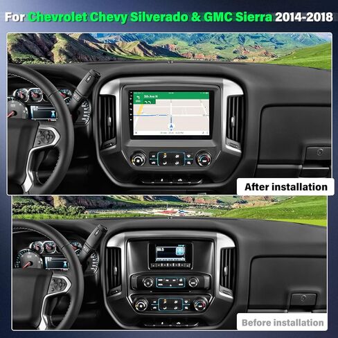 with Carplay Radio for Chevrolet Chevy Silverado & GMC Sierra 2014-2018-10.1'' Touch Screen for Silverado Head Unit with Bluetooth, Android Auto, GPS, WiFi, HiFi, FM, SWC, Mic, Backup Cam in Saudi Arabia
