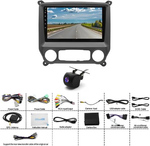 with Carplay Radio for Chevrolet Chevy Silverado & GMC Sierra 2014-2018-10.1'' Touch Screen for Silverado Head Unit with Bluetooth, Android Auto, GPS, WiFi, HiFi, FM, SWC, Mic, Backup Cam in Saudi Arabia