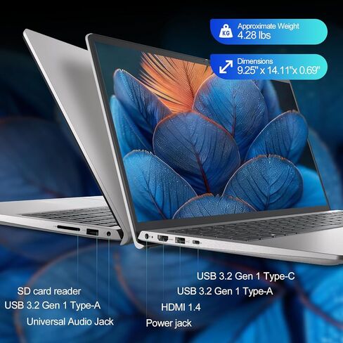 Dell 15 Laptop DC15250 for Business, Intel 10-Core i7-1355U, 32GB RAM, 1TB SSD, 15.6" FHD IPS 120hz 250nits Display, Backlit Keyboard, Fingerprint Reader, Copilot AI, Windows 11 Pro, Sliver in Saudi Arabia
