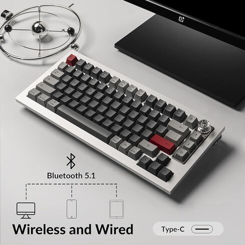 لوحة مفاتيح ميكانيكية مخصصة Keychron 81 Pro لاسلكية بنسبة 75% مع مفتاح لمس نار الشتاء، سلك بلوتوث وUSB-C، هيكل معدني كامل، قابل للبرمجة QMK/VIA، قابل للتبديل السريع، RGB، Mac/Windows/Linux in Kuwait