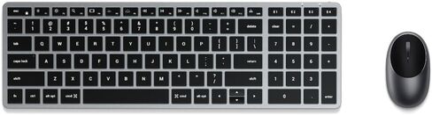 لوحة مفاتيح Satechi Slim X2 Bluetooth بإضاءة خلفية وماوس M1 لاسلكي بلوتوث لأجهزة Mac وWindows، مع منفذ Type-C قابل لإعادة الشحن - رمادي فضائي in Kuwait