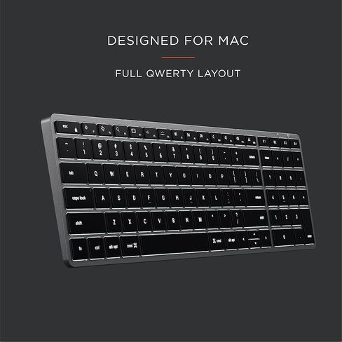 لوحة مفاتيح Satechi Slim X2 Bluetooth بإضاءة خلفية وماوس M1 لاسلكي بلوتوث لأجهزة Mac وWindows، مع منفذ Type-C قابل لإعادة الشحن - رمادي فضائي in Kuwait