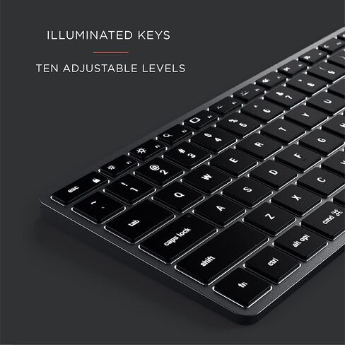 لوحة مفاتيح Satechi Slim X2 Bluetooth بإضاءة خلفية وماوس M1 لاسلكي بلوتوث لأجهزة Mac وWindows، مع منفذ Type-C قابل لإعادة الشحن - رمادي فضائي in Kuwait