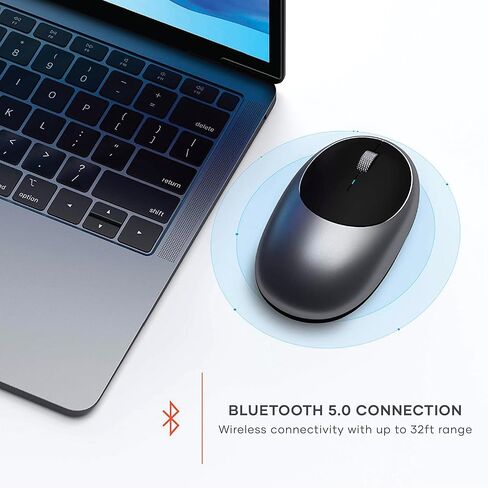 لوحة مفاتيح Satechi Slim X2 Bluetooth بإضاءة خلفية وماوس M1 لاسلكي بلوتوث لأجهزة Mac وWindows، مع منفذ Type-C قابل لإعادة الشحن - رمادي فضائي in Kuwait