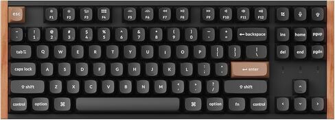 Keychron K8 HE QMK Wireless Gaming Custom Mechanical Keyboard, 2.4 GHz/Bluetooth/Wired 80% Layout Hot-Swappable Programmable RGB Backlit Gateron Magnetic Switches for Mac Windows, Wood Frame-Black in Saudi Arabia