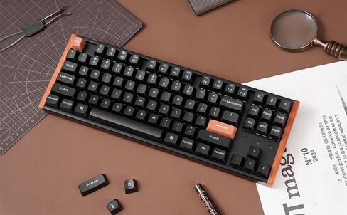 Keychron K8 HE QMK Wireless Gaming Custom Mechanical Keyboard, 2.4 GHz/Bluetooth/Wired 80% Layout Hot-Swappable Programmable RGB Backlit Gateron Magnetic Switches for Mac Windows, Wood Frame-Black in Saudi Arabia