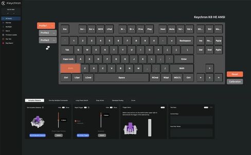 Keychron K8 HE QMK Wireless Gaming Custom Mechanical Keyboard, 2.4 GHz/Bluetooth/Wired 80% Layout Hot-Swappable Programmable RGB Backlit Gateron Magnetic Switches for Mac Windows, Wood Frame-Black in Saudi Arabia